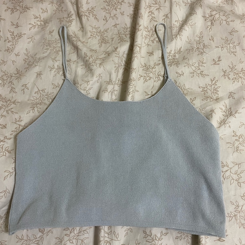 light blue tank top